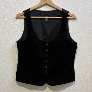 New York & Company Black Button-Down Vest